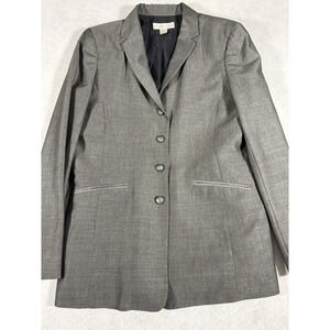 Vintage Casual Corner Women's Gray Wool Blend Blazer Size 8 Lined Career‎ Jacket